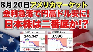 【アメリカ】金利がドカッと下落！やはり雇用統計の修正織り込んできたか！？（821朝） [upl. by Karub]