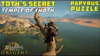 Toths Secret  Temple of Thoth Haueris Nome  Papyri Puzzle Treasure Location  AC Origins [upl. by Blainey967]