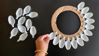 Beautiful Wall Hanging Craft Using Plastic Spoons  Paper Craft For Home Decoration  DIY Wall Decor [upl. by Ara714]