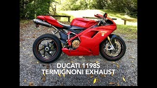 Ducati 1198s Termignoni Exhaust Sound Walkaround  Full Race System [upl. by Kloman284]