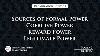 Power3 Sources of Formal Power  Coercive Power  Reward Power  Legitimate Power in Hindi [upl. by Peterson]