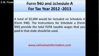 Form 940 and Schedule A [upl. by Nageek]