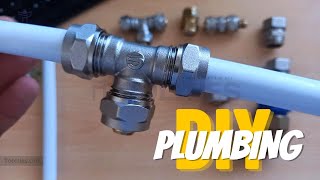 How to Install PEX Pipe and Fittings  Connect Coupler Fittings Plastic Pipes DIY Plumbing [upl. by Steddman40]