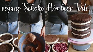 🤤vegane Schoko Himbeer Torte  einfach und lecker [upl. by Ecnarwal]