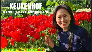 Keukenhof WorldFamous Spring Park  FIRST TIME TRAVELER CHANNELtulips holland netherlands [upl. by Reste]