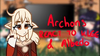 🌱Archons React To Klee and Albedo🌱 Genshin Impact [upl. by Dyun]