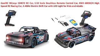 GoolRC WLtoys 104072 RC Car 110 Scale Brushless Remote Control Car 4WD 60KMH Speed RC Racing Car [upl. by Nagy412]