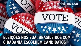 Brasileiros com cidadania americana registram votos nos Estados Unidos  SBT Brasil 011124 [upl. by Blackstock]