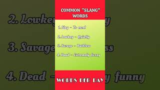 Common quotSLANGquot words with meaning englishlearners englishlearning youtubeshorts [upl. by Arahset]