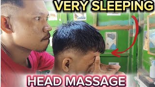 PHILIPPINE STREET BARBER ASMR 11 HOW TO DO HEAD MASSAGE VERY PROPERLY CUSTOMER VERY SLEEPING [upl. by Nedac]