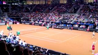 Mona Barthel vs Ana Ivanovic service game FED CUP 2013 Germany vs Serbia [upl. by Harlan341]