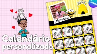 Como fazer Calendário Personalizado com Foto no Canva [upl. by Toh28]