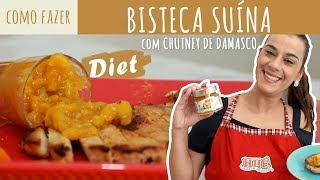 Bisteca Suína Grelhada com Chutney de Damasco sem açúcar  Receita Salgada 11 [upl. by Lleznov855]