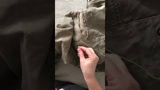 Mending a rip in a pair of pants [upl. by Marla]