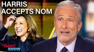 Jon Stewarts DNC Recap Oprah Calls Out Cat Ladies Dem Vibes amp Kamala’s Moment  The Daily Show [upl. by Nylitsirk]