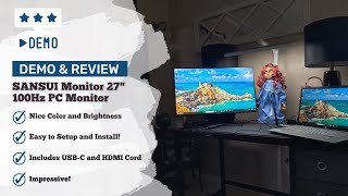 Demo and Review  SANSUI Monitor 27inch 100Hz PC Monitor [upl. by Nulubez]