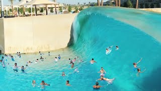 wave pool BREAKS and floods water park [upl. by Truk939]