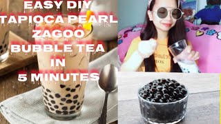 HOW TO MAKE TAPIOCA PEARLS  BUBBLE TEA  BOBA MILK TEA  ZAGOO oh [upl. by Fiertz]