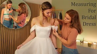 ASMR WEDDING Dress 💍 Fitting amp FULL Body MEASURING 📏  real person asmr [upl. by Irvine]