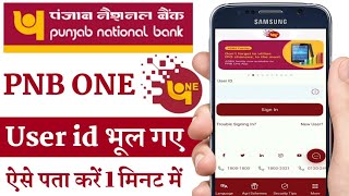 PNB One User id kaise pata kare  PNB  pnb one user id forgot Online  PNB one user id bhul gaye [upl. by Emmons43]