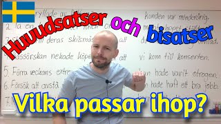 Huvudsatser och bisatser vilka passar med varandra övning SFI [upl. by Welles]