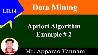 Apriori algorithm  Example  Data Mining LH14  MLRITM  Apparao Yannam [upl. by Ylle677]