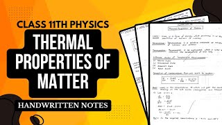 Thermal Properties of Matter Notes PDF  Class 11th Physics Chapter 10 Handwritten Notes [upl. by Ibrahim]