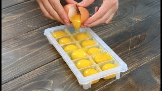 She puts the egg in an ice tray a trick to try [upl. by Alliuqat]