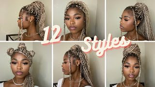 12 WAYS TO STYLE BOX BRAIDS  BEGINNER FRIENDLY trendy elegant amp y2k styles [upl. by Ahsyas]