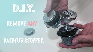 How to Remove any Bathtub Stopper Popup Grate or Plug [upl. by Iak]