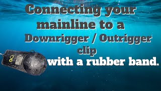 Connecting the main line to a Downrigger  Outrigger clip with a rubber band [upl. by Han35]