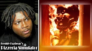 Horror Fan Reacts To FNAF Pizzeria Simulator ENDING [upl. by Vladamir]