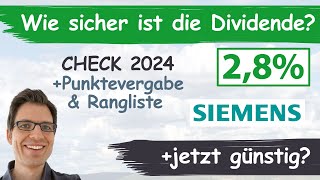 Siemens Aktienanalyse 2024 Wie sicher ist die Dividende günstig bewertet [upl. by Airdni]