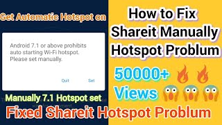 How to fix Shareit Hotspot problem manually set🔥🔥🔥 shareit problum fix [upl. by Ahsan828]