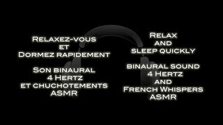 Relaxezvous et Dormez rapidement ASMR quotbinaural beat sound 4 hertz amp whispersquot [upl. by Abraham]