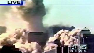 North Tower Collapse  As It Happened Across Networks [upl. by Hseham551]