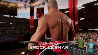 WWE 2K23 WrestleMania Moments Roman Reigns vs Brock Lesnar WWE Title Match Seth Cashes in MITB WM31 [upl. by Frederich265]