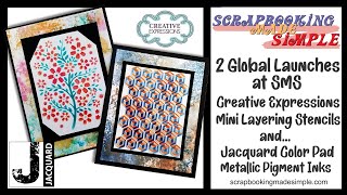 499 Creative and Easy Inking with Mini Layering Stencils Jacquard Metallic Inks amp Ink Blending Mat [upl. by Nysilla]