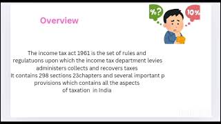 income tax act 1961overview income tax [upl. by Aernda]