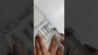 🩵🩵nails pressonnailsbusiness naildesigns nailinspo nailart packing short springnails [upl. by Anaitat]