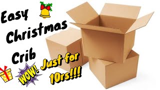 How to Make Christmas Crib at Home Using Cardboard Nativity Scene  Simple and Easy Crib Making [upl. by Cornelie]