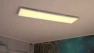 Philips CL560 Superslim SceneSwitch ceiling LED panel 36W 3300lm 2700K 120x30cm [upl. by Atsiuqal]