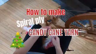 How to spin a spiral ply candy cane yarn PART 1 [upl. by Lunetta]