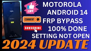 2024 Last Update Motorola FRP Bypass Android 14 Without PC  Settings Not Open New Trick Moto G62 [upl. by Anelad]