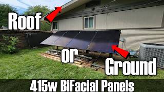 Ground Mount vs Roof Mount using Sirius 415w BiFacial Solar Panels Interesting Results [upl. by Yelsna]