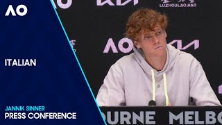 Jannik Sinner Press Conference in Italiano  Australian Open 2024 Quarterfinal [upl. by Kcire]