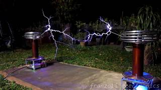 2001 A Space Odyssey on Twin Musical Tesla Coils Bobinas de Tesla [upl. by Albion]