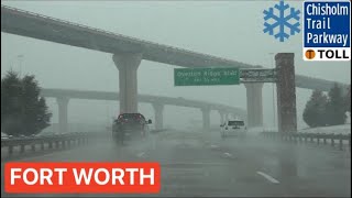 Fort Worth Chisholm Trail Parkway amp Twilight Zone Snow in Texas [upl. by Irakuy]