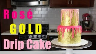 How to Make a Drip Cake Covered with Edible Gold  CHELSWEETS [upl. by Anemaj]