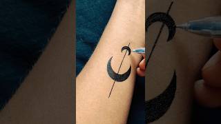 Sword ⚔️ Moon 🌙 very easy and beautiful tattoo ideatattoo art drawing asmr mehndi [upl. by Bodi]